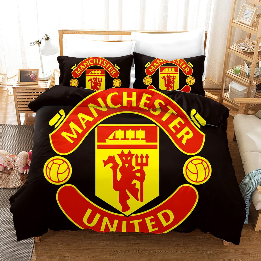 Manchester United Bedding Sets Duvet Cover, Flatsheet, Pillowcases Perfect Gift For Fans