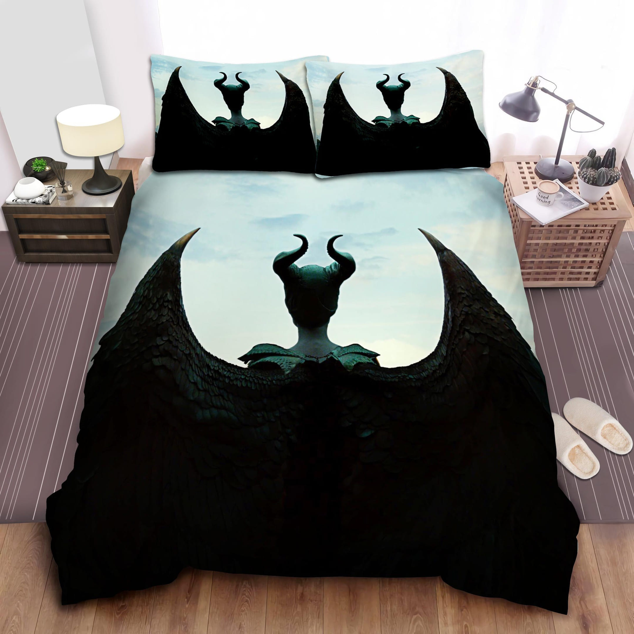 Maleficent From The Back Decorative Bedding Sets with Duvet Cover, Flatsheet, Pillowcases