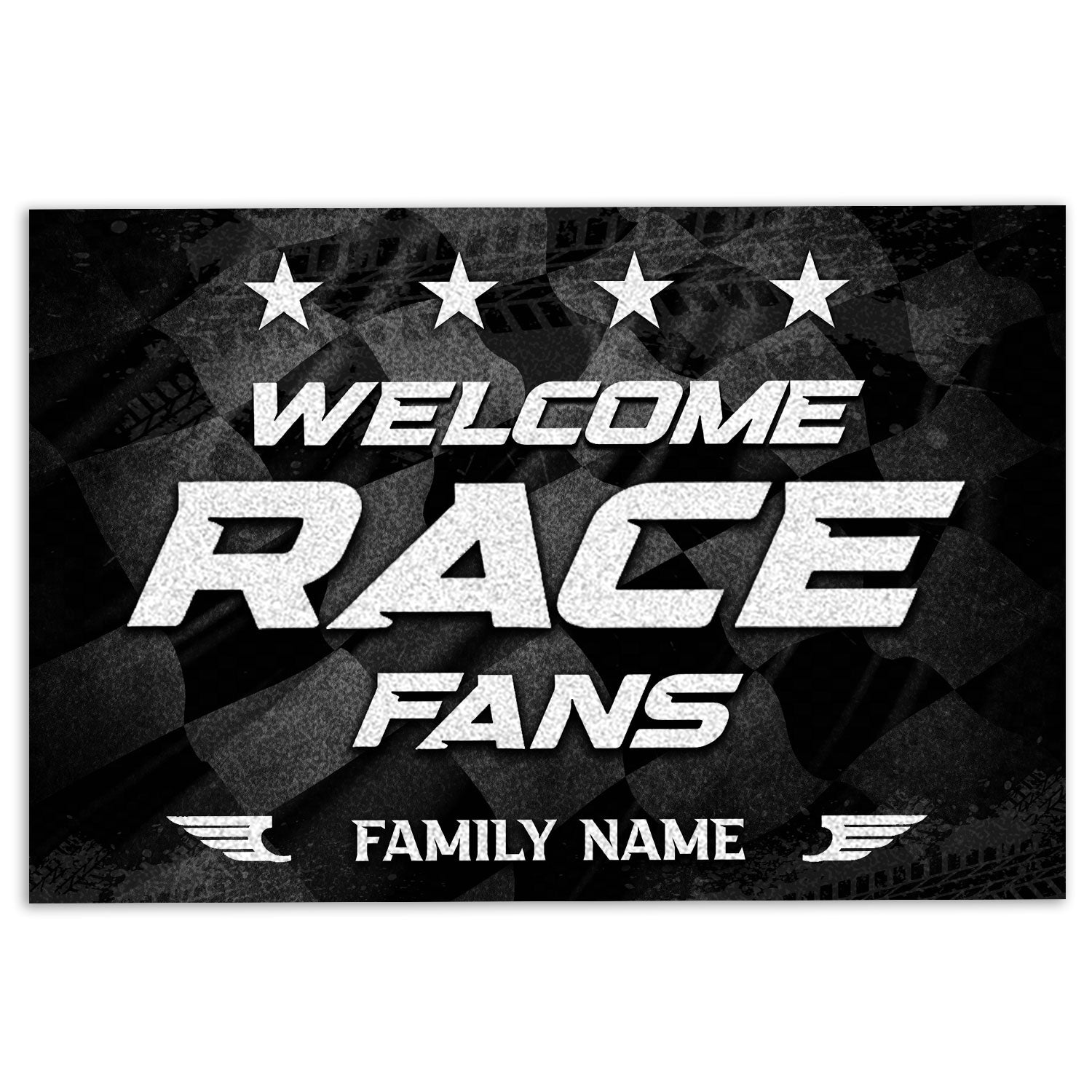 Racing Rubber Doormat, Welcome Race Fans Gift For Racing Lover Welcome Doormat, Custom Name Indoor Outdoor Door Mat, Home Decor