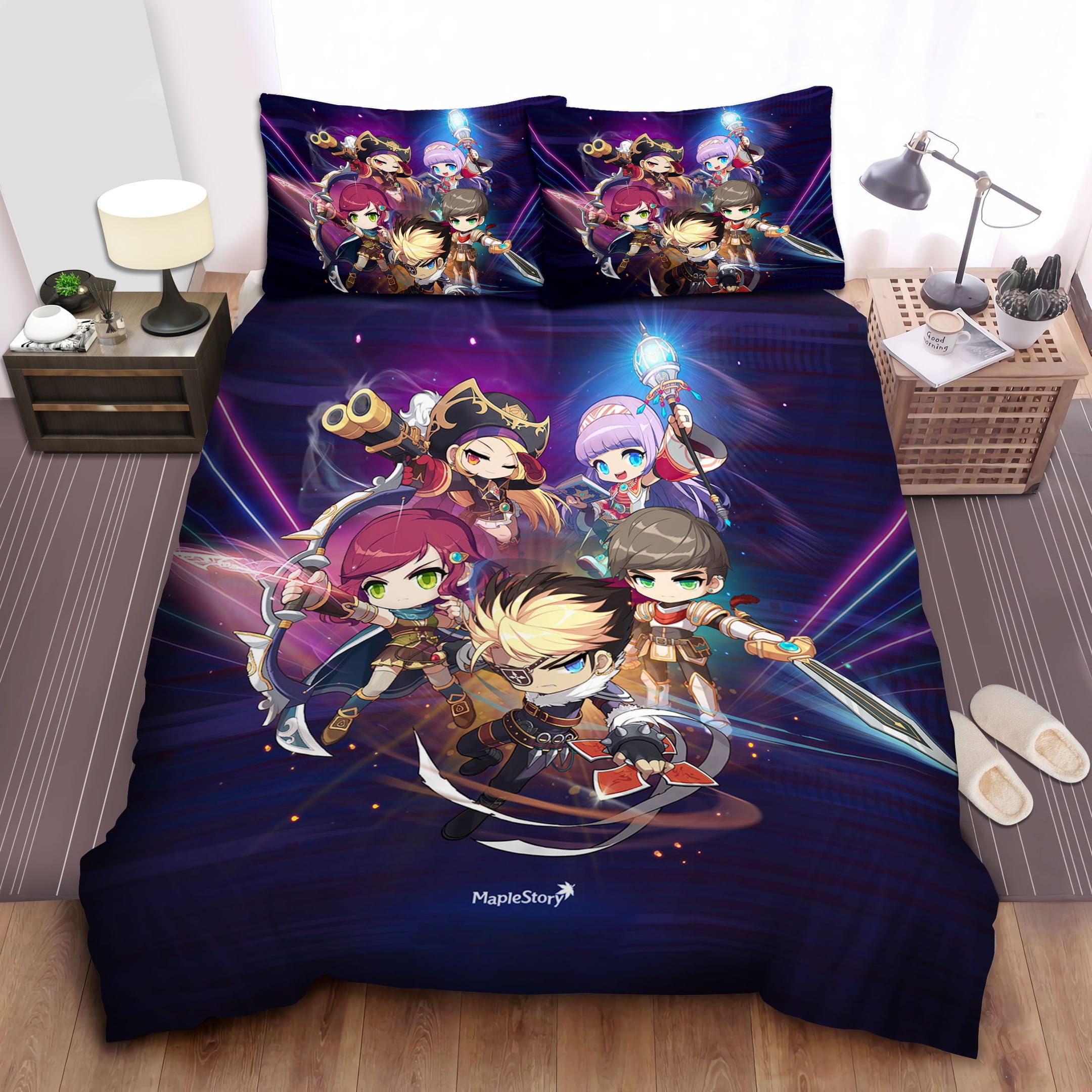 Maple Story Awake Bedding Sets Duvet Cover, Flatsheet, Pillowcase For Your Lover