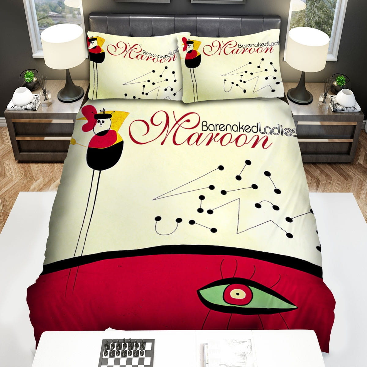 Maroon Barenaked Ladies Bedding Set, Gift For Christmas, Birthday, Thanksgiving