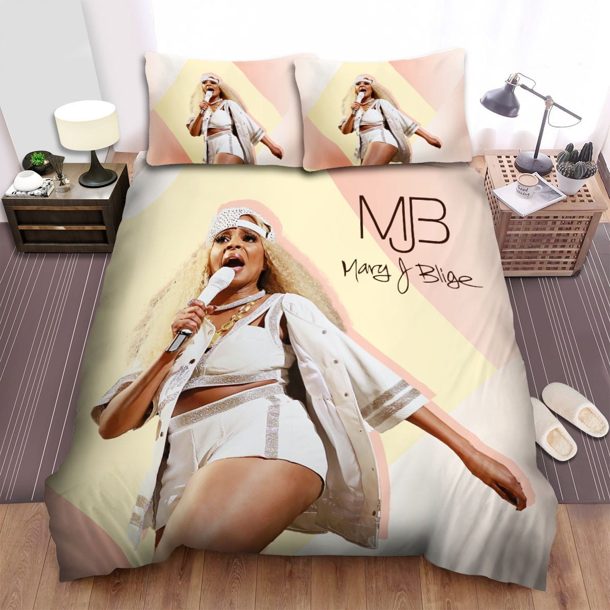 Mary J. Blige Singing Bedding Sets Duvet Cover, Flatsheet, Pillowcases Perfect Gift For Fans