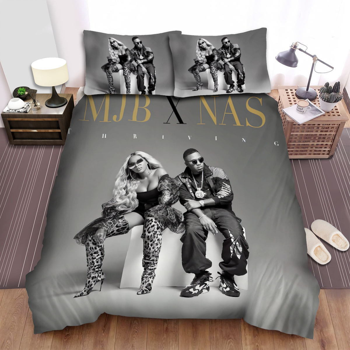 Mary J. Blige Thriving Decorative Bedding Sets with Duvet Cover, Flatsheet, Pillowcases