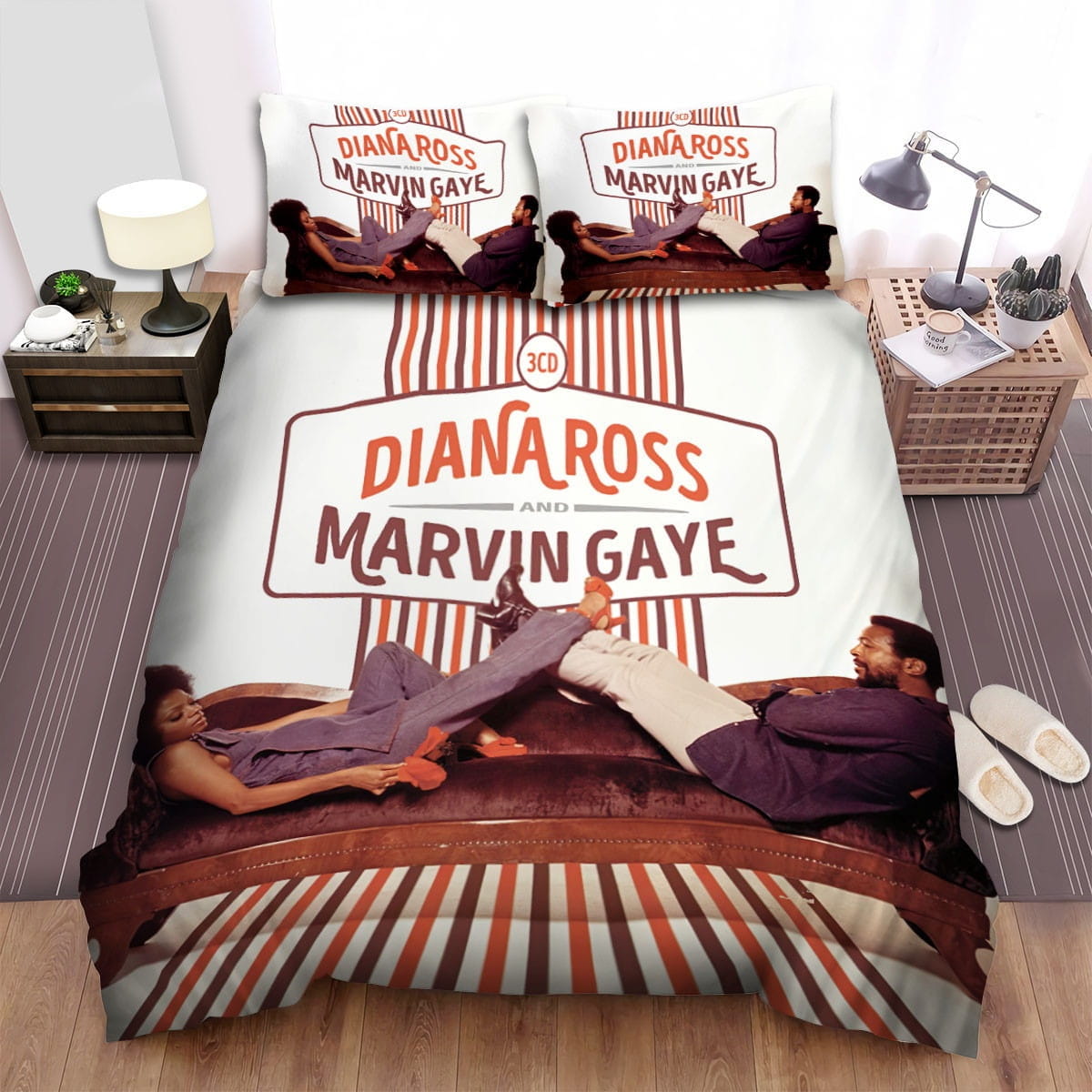 Marvin Gaye And Diana Ross Bedding Sets, Flatsheet Gift For Wife, Husband, Besties