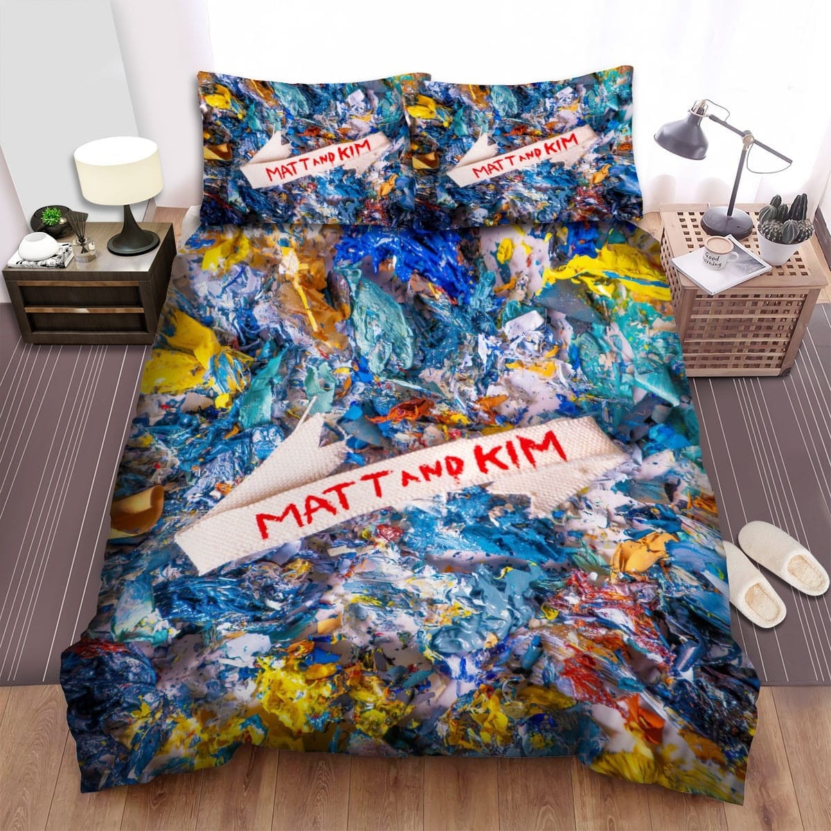 Matt And Kim Artwork Decorative Bedding Sets with Duvet Cover, Flatsheet, Pillowcases