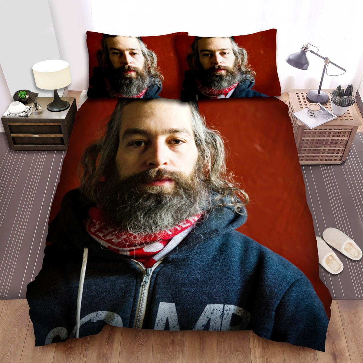 Matisyahu Red Background Bedding Set, Gift For Christmas, Birthday, Thanksgiving