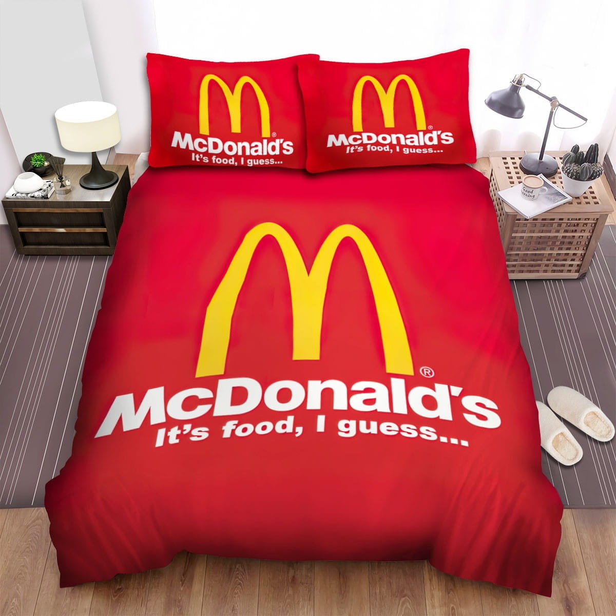 Mcdonalds Original Logo Bedding Sets, Flatsheet Gift For Wife, Husband, Besties