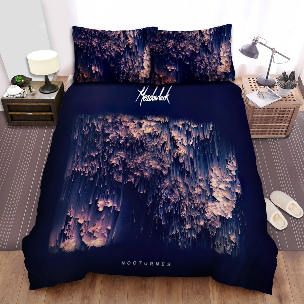 Meadowlark Nocturnes Bedding Sets, Flatsheet Gift For Wife, Husband, Besties