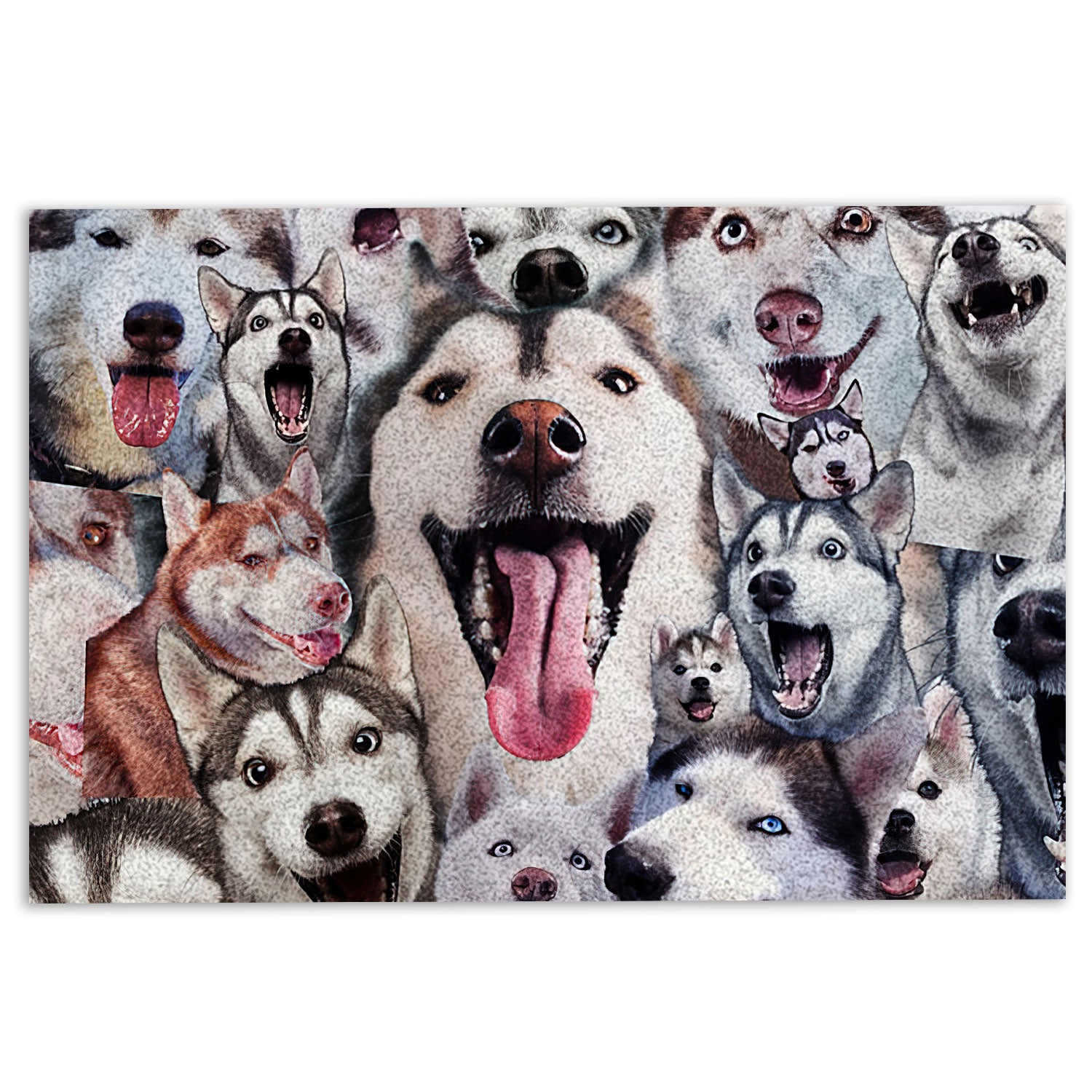 Husky Rubber Doormat, Funny Siberian Husky Sibir Dogs Faces Hope You Like Dog Hair Welcome Doormat, Indoor Outdoor Door Mat, Home Decor