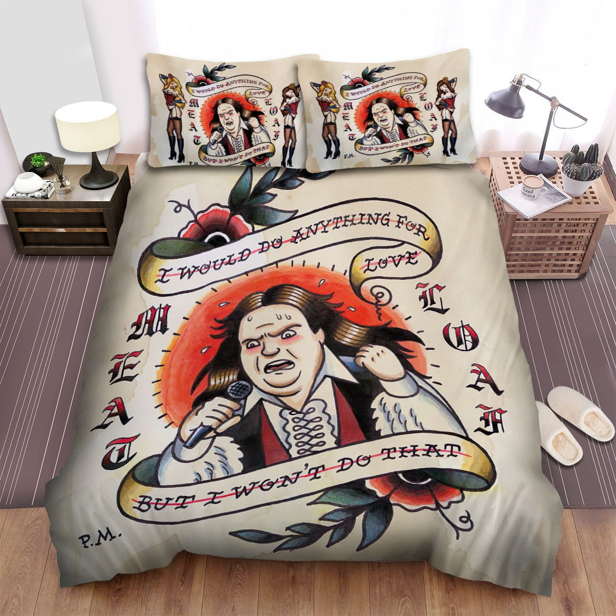 Meat Loaf Bedding Sets, Flatsheet Gift For Christmas, Thanksgiving, Halloween