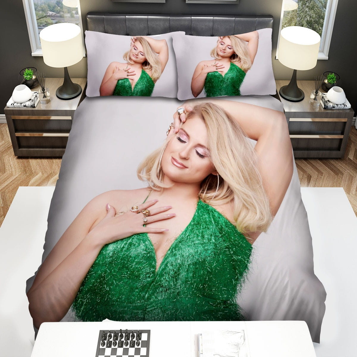 Meghan Trainor Green Dress Bedding Sets Duvet Cover, Flatsheet, Pillowcases For Every Bedroom