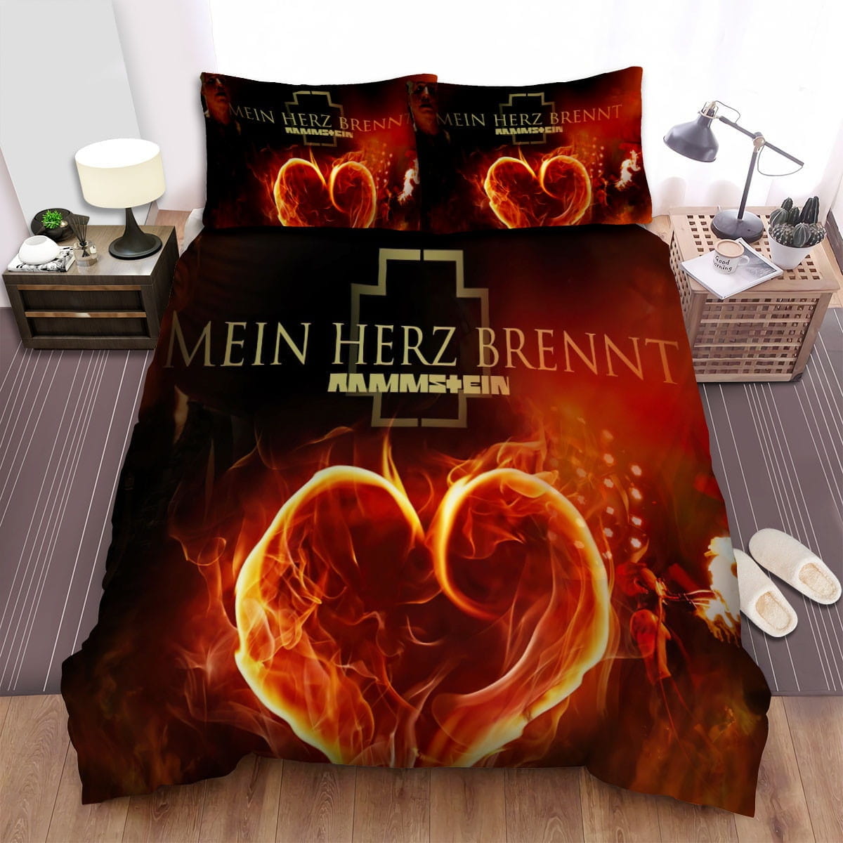 Mein Herz Brennt Rammstein Bedding Sets, Flatsheet Gift For Christmas, Thanksgiving, Halloween