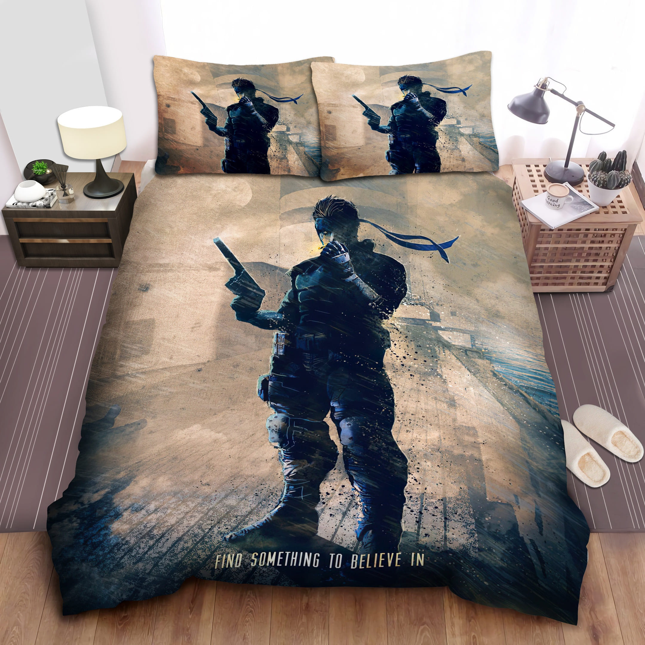 Metal Gear Solid Snake Bedding Sets Duvet Cover, Flatsheet, Pillowcase For Your Lover