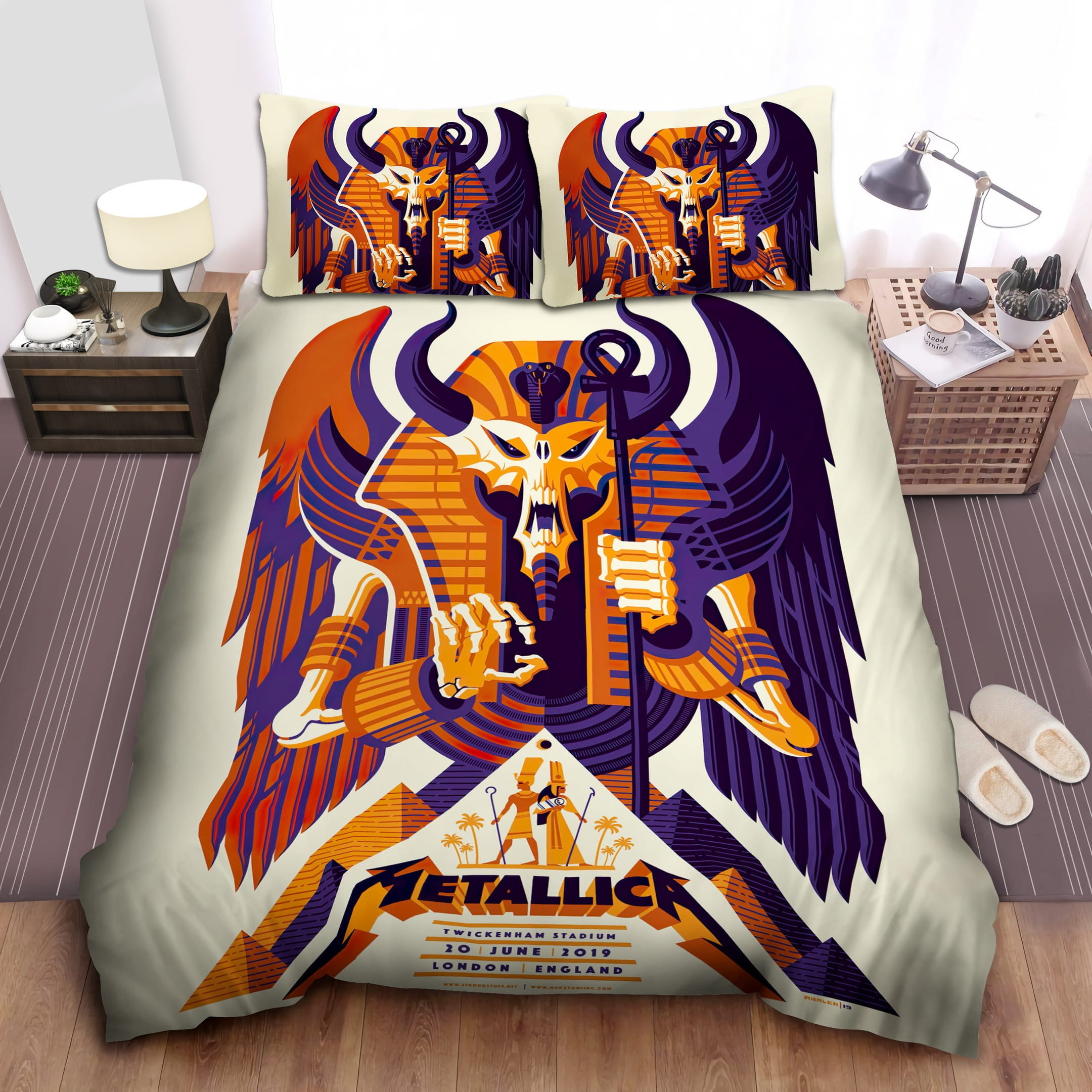 Metallica In London Decorative Bedding Sets with Duvet Cover, Flatsheet, Pillowcases
