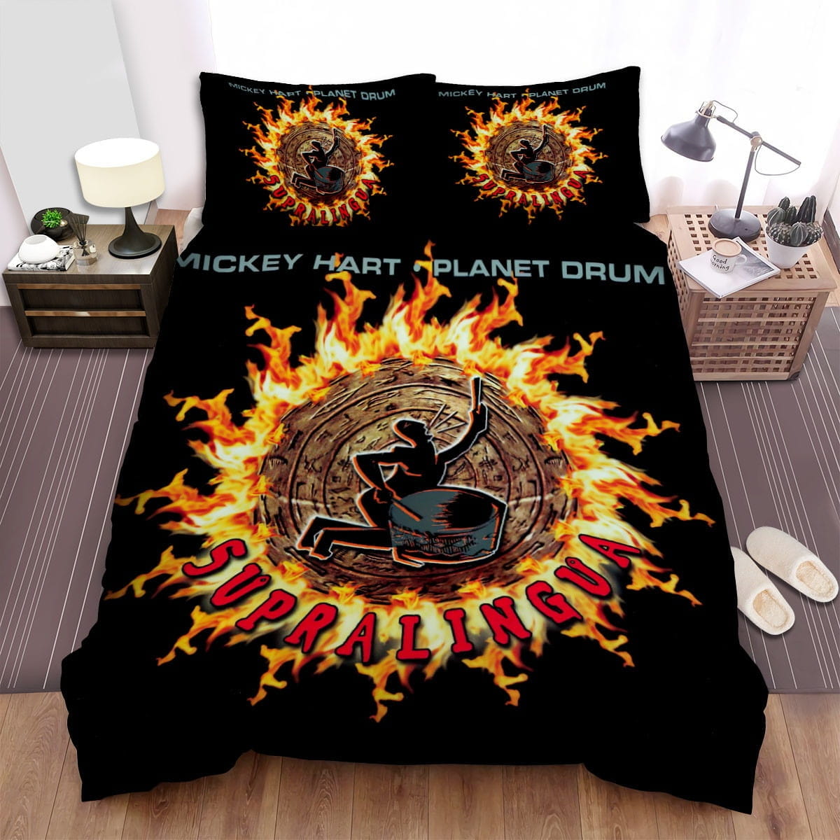 Mickey Hart Fire Circle Bedding Sets, Flatsheet Gift For Christmas, Thanksgiving, Halloween