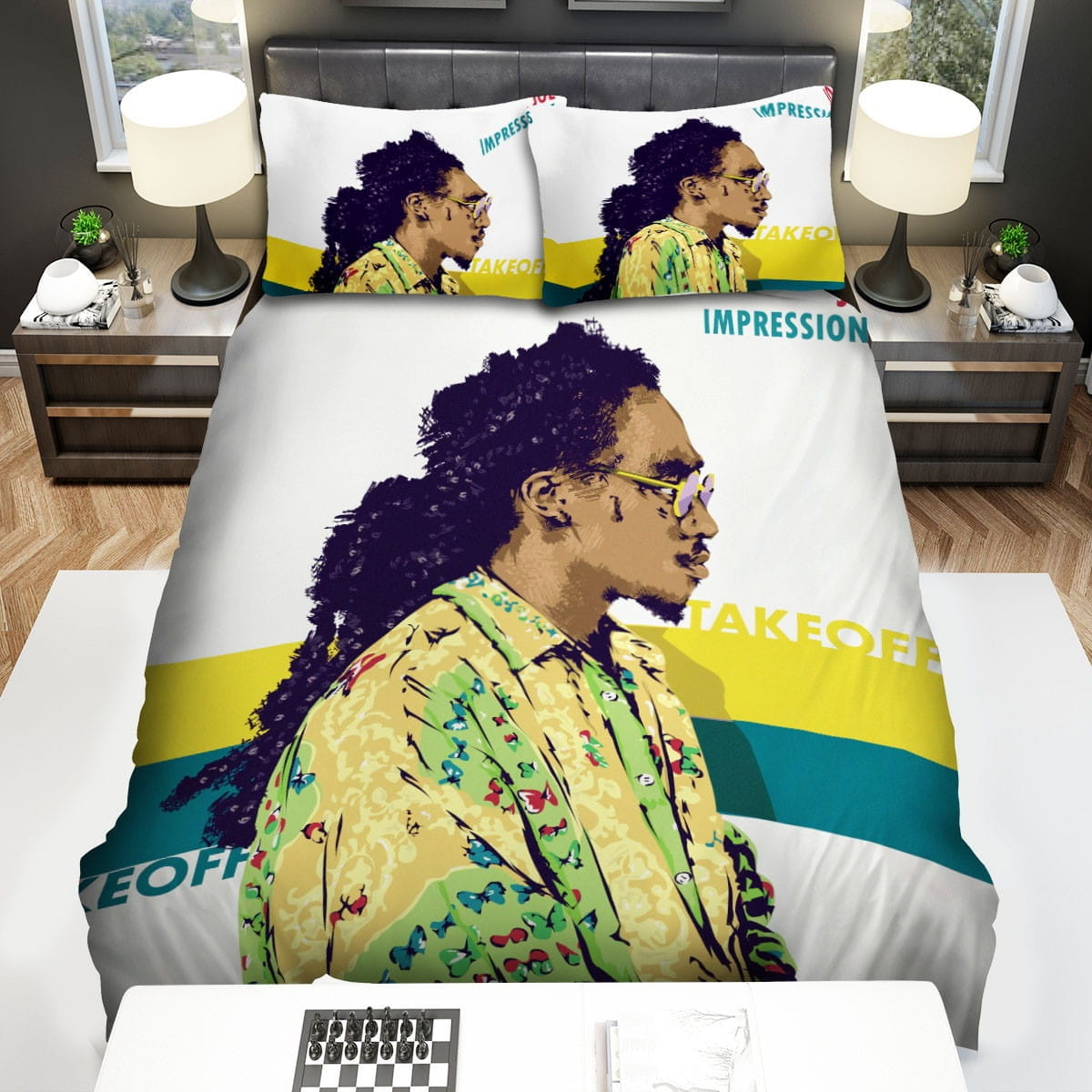 Migos Takeoff Art Bedding Sets, Flatsheet Gift For Wife, Husband, Besties