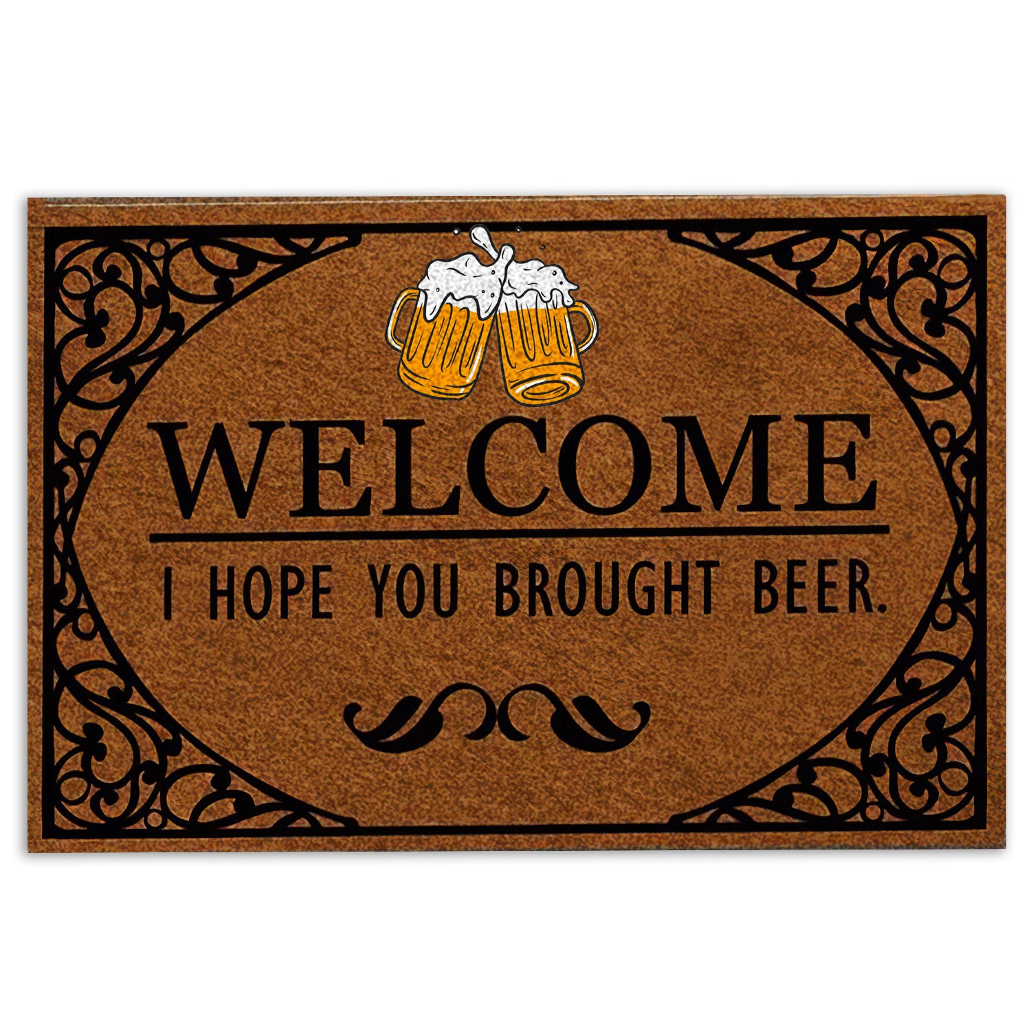 Beer Rubber Doormat, Welcome I Hope You Brought Beer Funny Unique Gift Idea Welcome Doormat, Indoor Outdoor Door Mat, Home Decor
