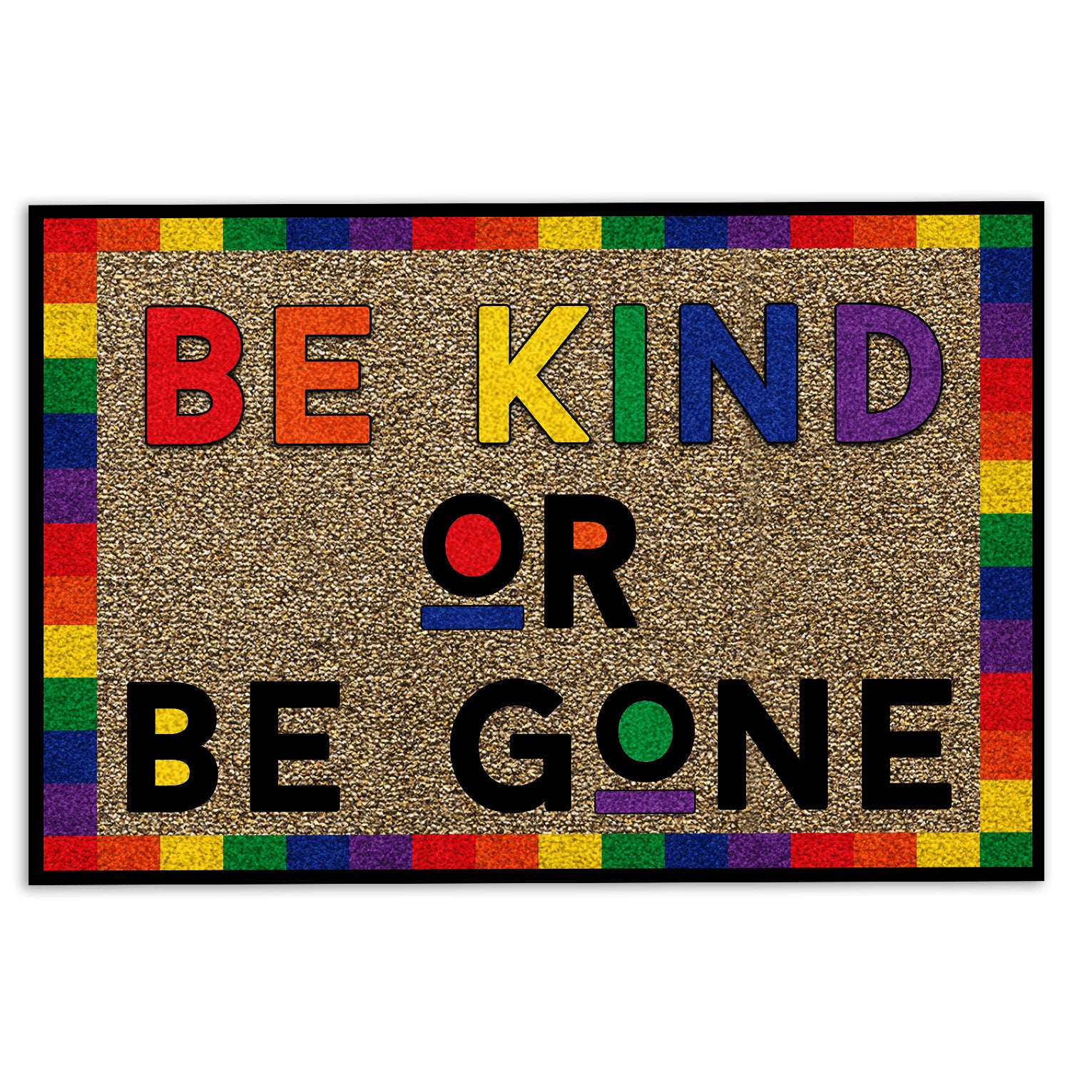 Lgbt Rubber Doormat, Lgbt Support Lgbtq Love Is Love Pride Month Be Kind Or Be Gone Welcome Doormat, Indoor Outdoor Door Mat, Home Decor