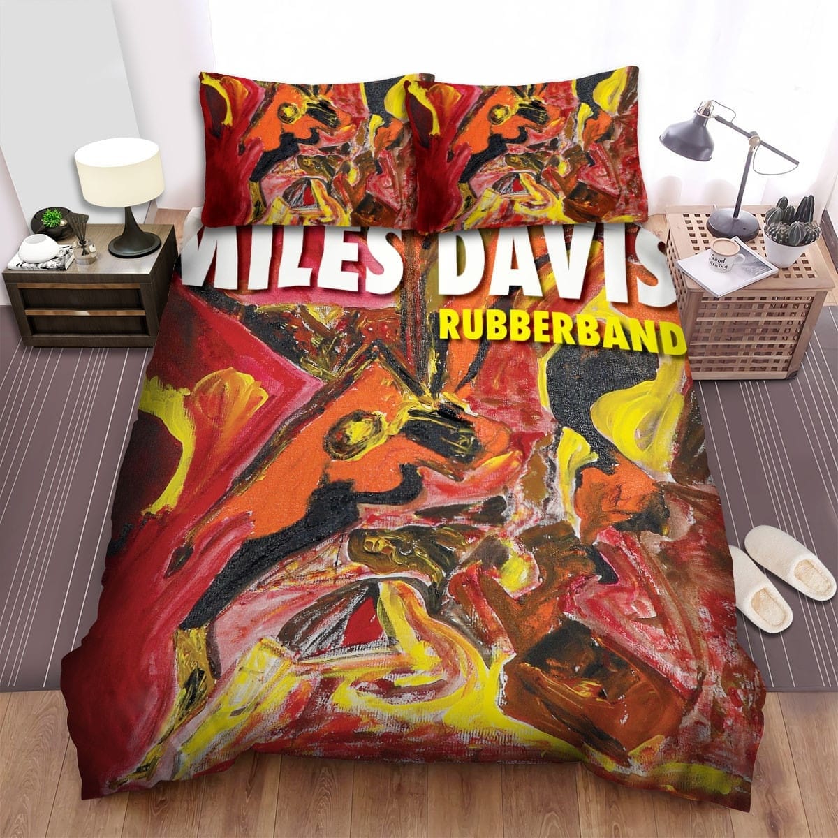 Miles Davis Rubber Band Bedding Set, Gift For Christmas, Birthday, Thanksgiving