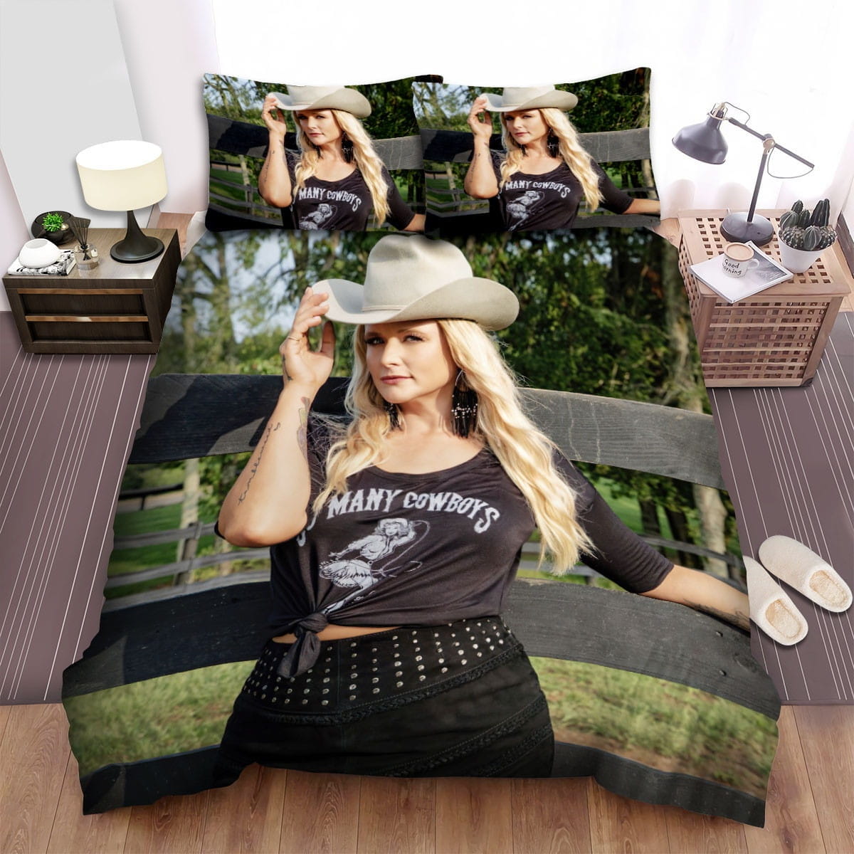 Miranda Lambert Farm Photo Decorative Bedding Sets with Duvet Cover, Flatsheet, Pillowcases