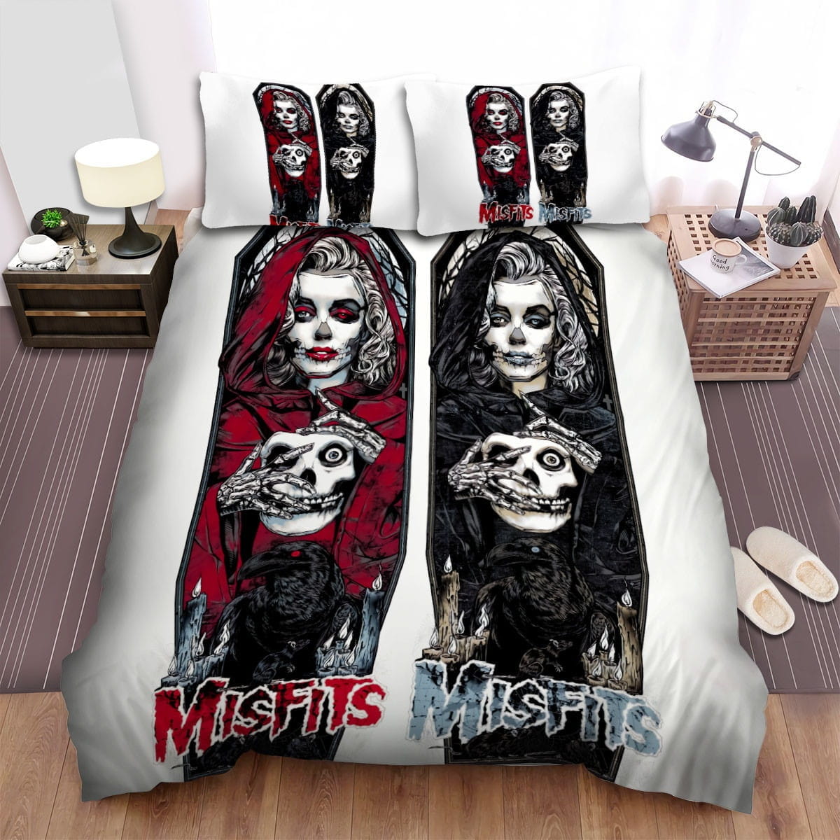 Misfits Girl In Coffin Art Bedding Sets Duvet Cover, Flatsheet, Pillowcases For Every Bedroom
