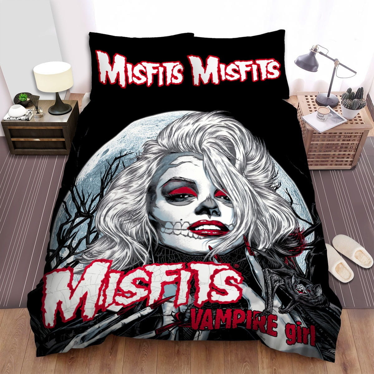 Misfits Vampire Girl Art Bedding Sets Duvet Cover, Flatsheet, Pillowcases Perfect Gift For Fans