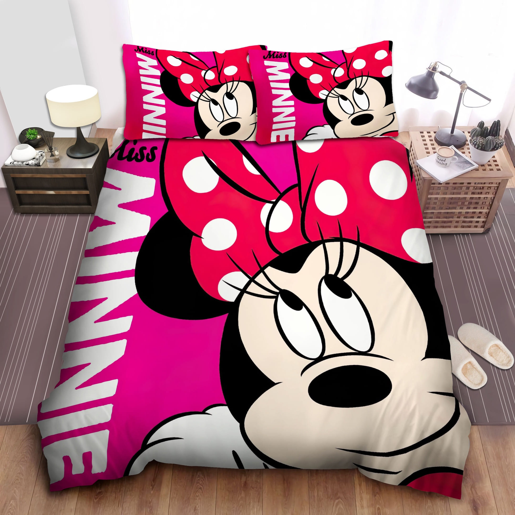 Miss Minnie Zoom Up Bedding Set, Gift For Christmas, Birthday, Thanksgiving