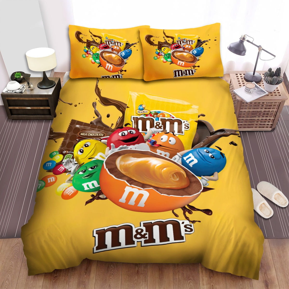 M&Ms Milk Chocolate Bedding Set, Gift For Christmas, Birthday, Thanksgiving