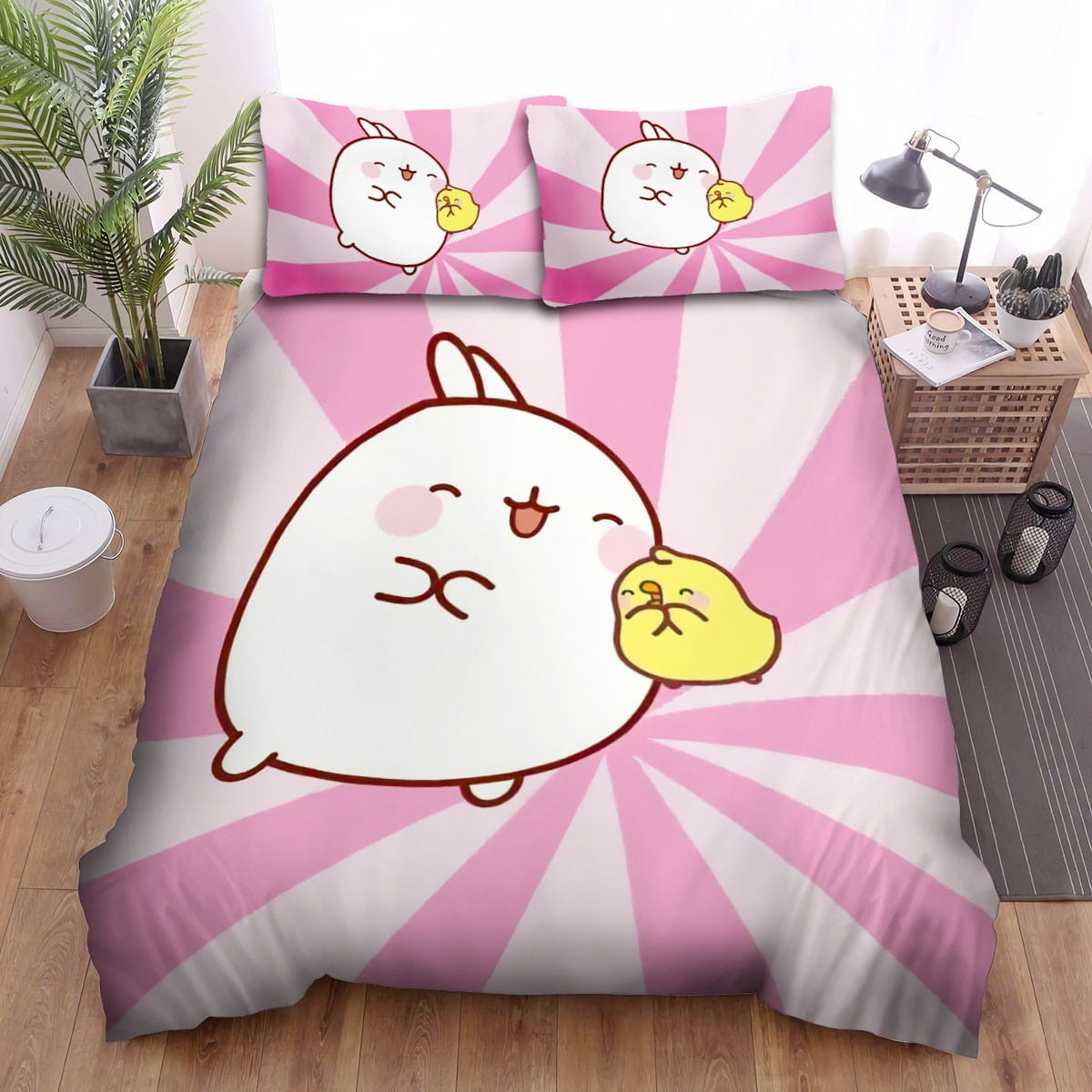 Molang And Chip Happy Time Bedding Sets Duvet Cover, Flatsheet, Pillowcases For Every Bedroom