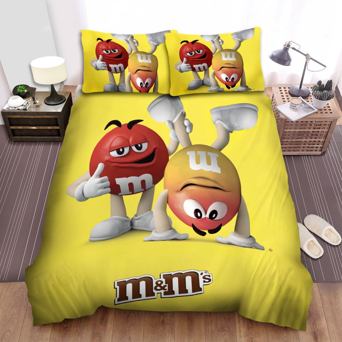 M&Ms We Are All Red Bedding Sets, Flatsheet Gift For Christmas, Thanksgiving, Halloween