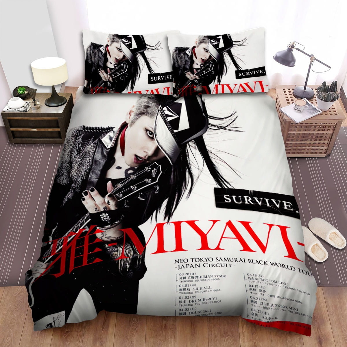 Miyavi Survive Tour Poster Bedding Set, Gift For Christmas, Birthday, Thanksgiving