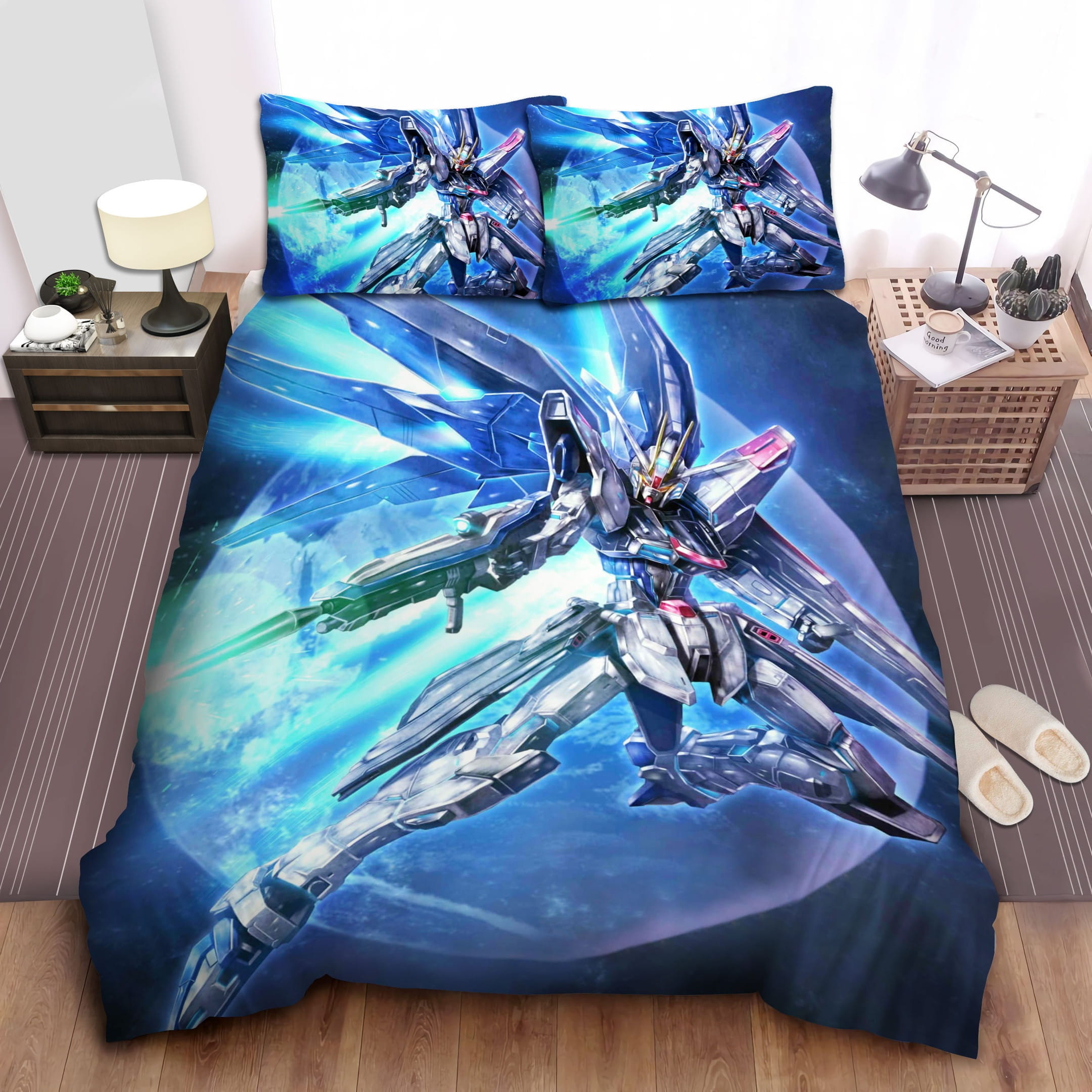 Mobile Suit Freedom Gundam Bedding Sets, Flatsheet Gift For Christmas, Thanksgiving, Halloween