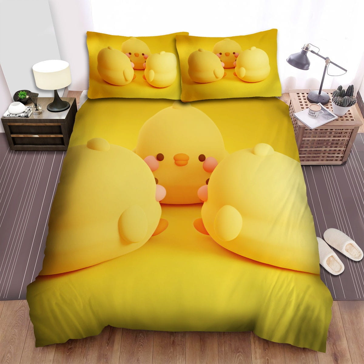 Molang Three Chickens Bedding Sets Duvet Cover, Flatsheet, Pillowcases Perfect Gift For Fans