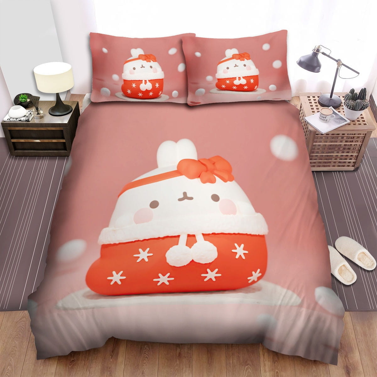 Molang In Socks Bedding Set, Gift For Christmas, Birthday, Thanksgiving