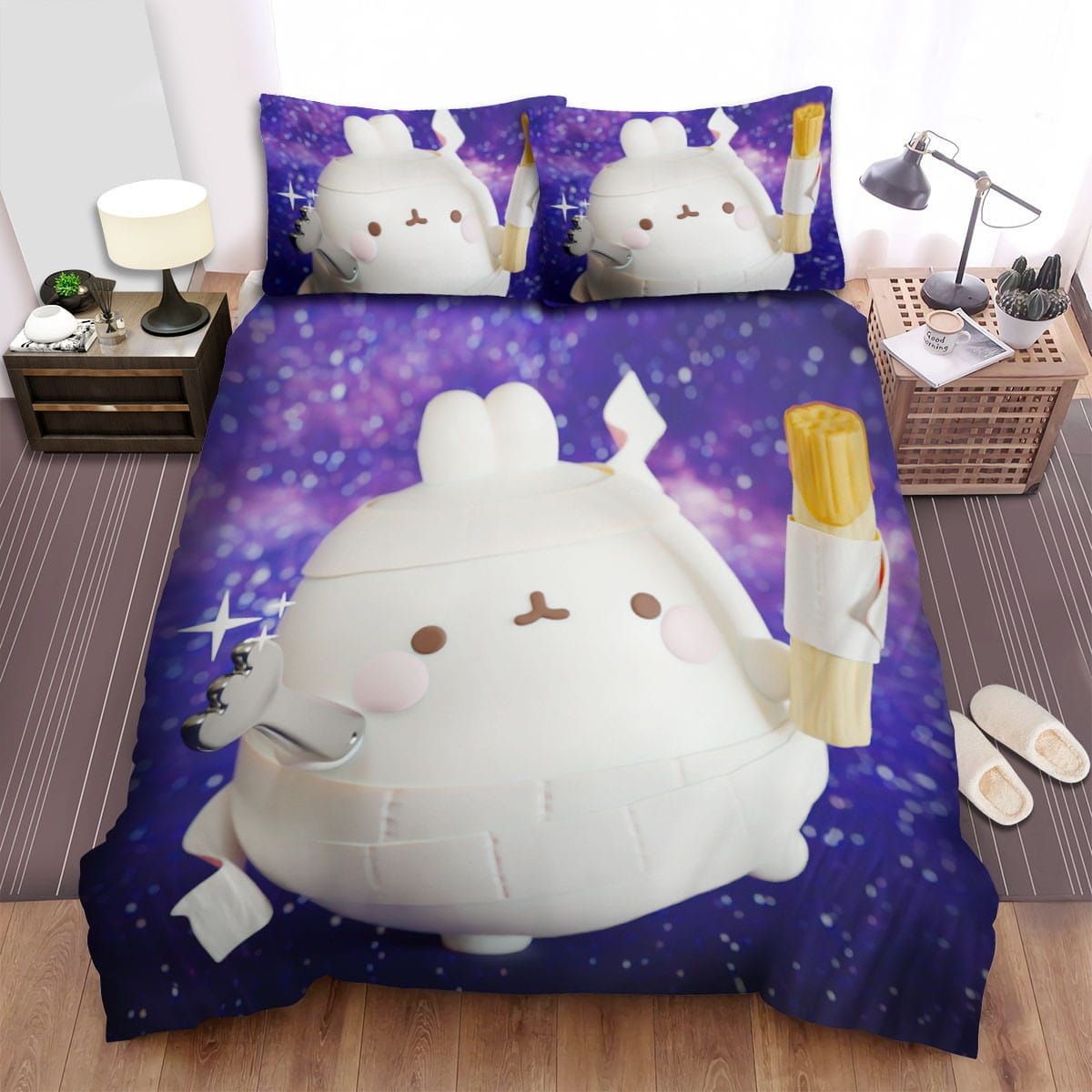 Molang The Cute Chef Bedding Sets, Flatsheet Gift For Wife, Husband, Besties