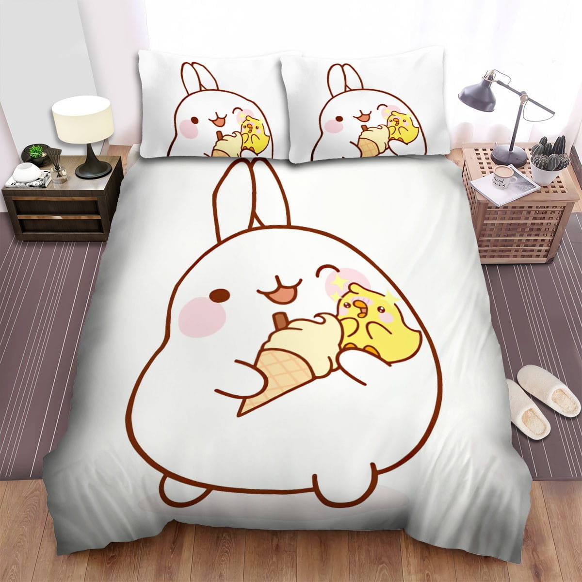 Molang Holding Chip Bedding Sets Duvet Cover, Flatsheet, Pillowcases For Every Bedroom