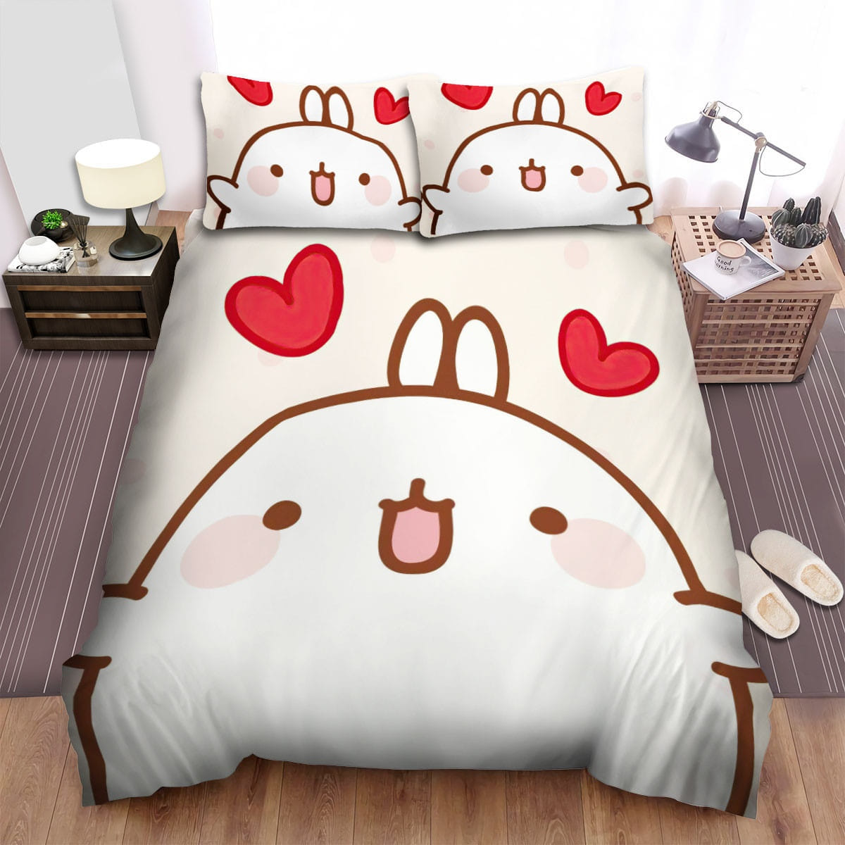 Molang So Cute Bedding Sets, Flatsheet Gift For Christmas, Thanksgiving, Halloween