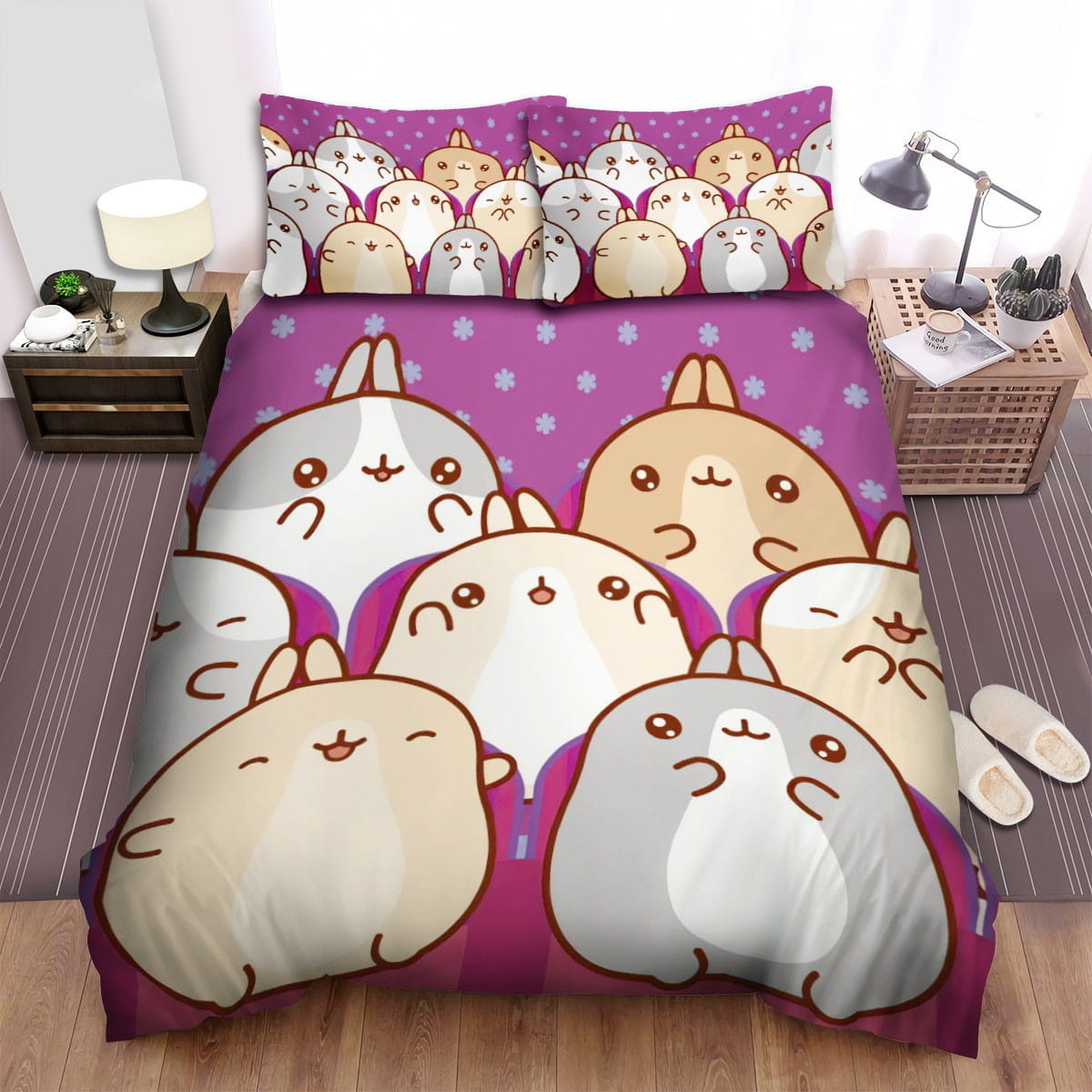 Molang And The Fans Bedding Sets, Flatsheet Gift For Wife, Husband, Besties