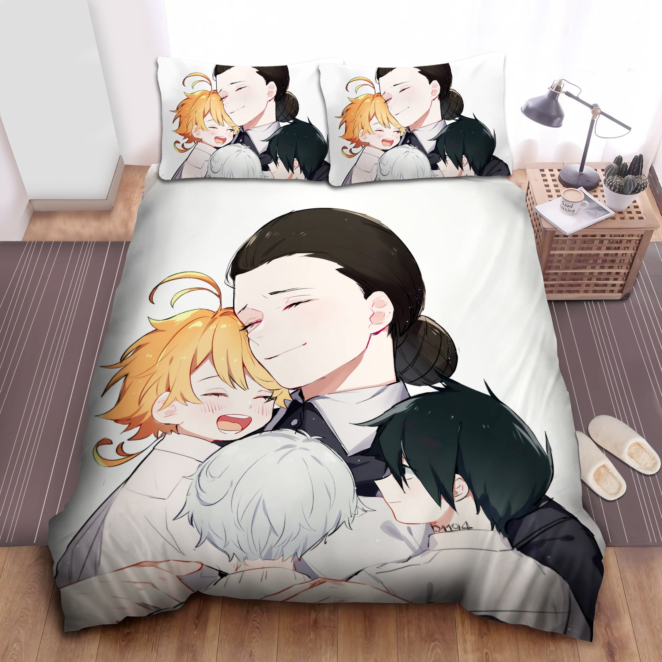 Mom Holding Her Children Bedding Sets, Flatsheet Gift For Wife, Husband, Besties