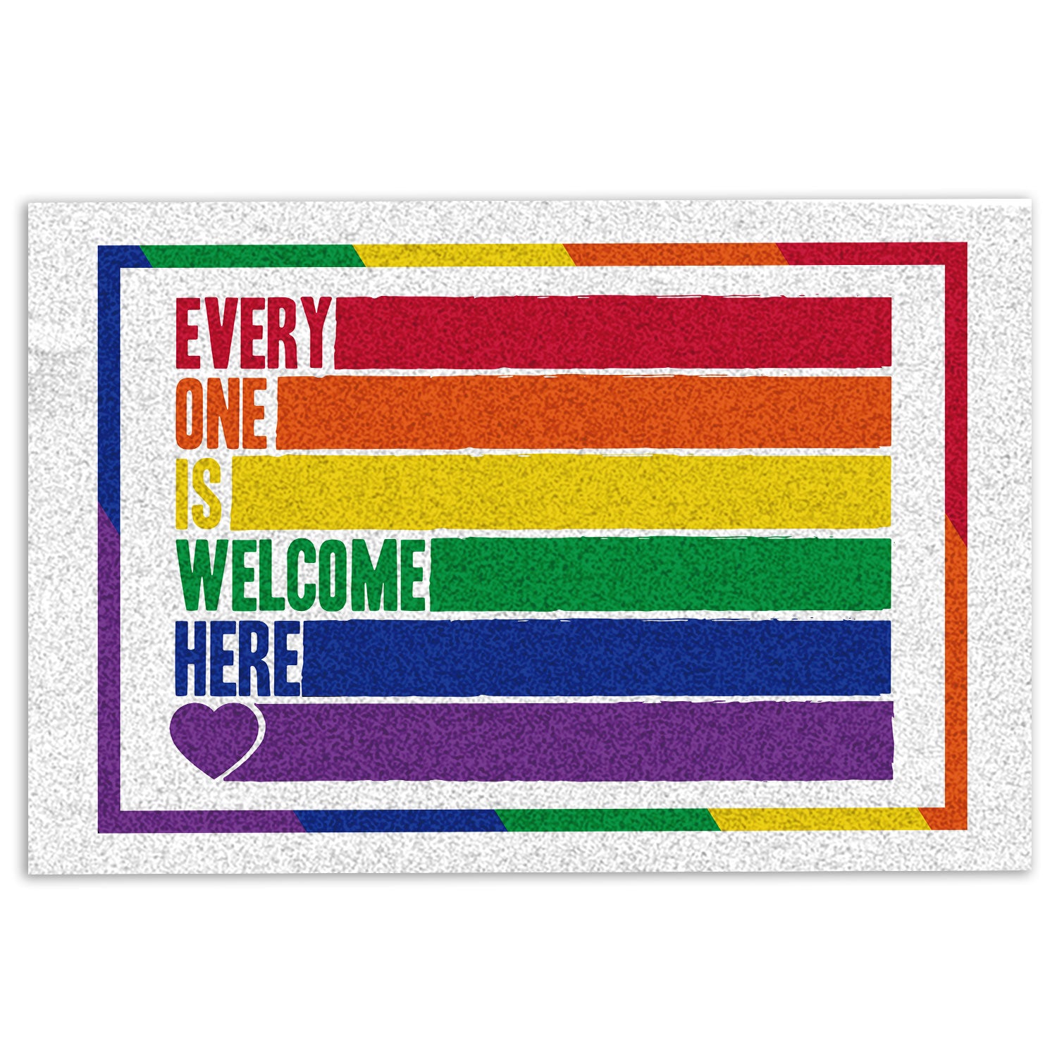 Lgbt Rubber Doormat, Lgbt Lgbtq Support Every One Is Welcome Here Love Pride Month Welcome Doormat, Indoor Outdoor Door Mat, Home Decor