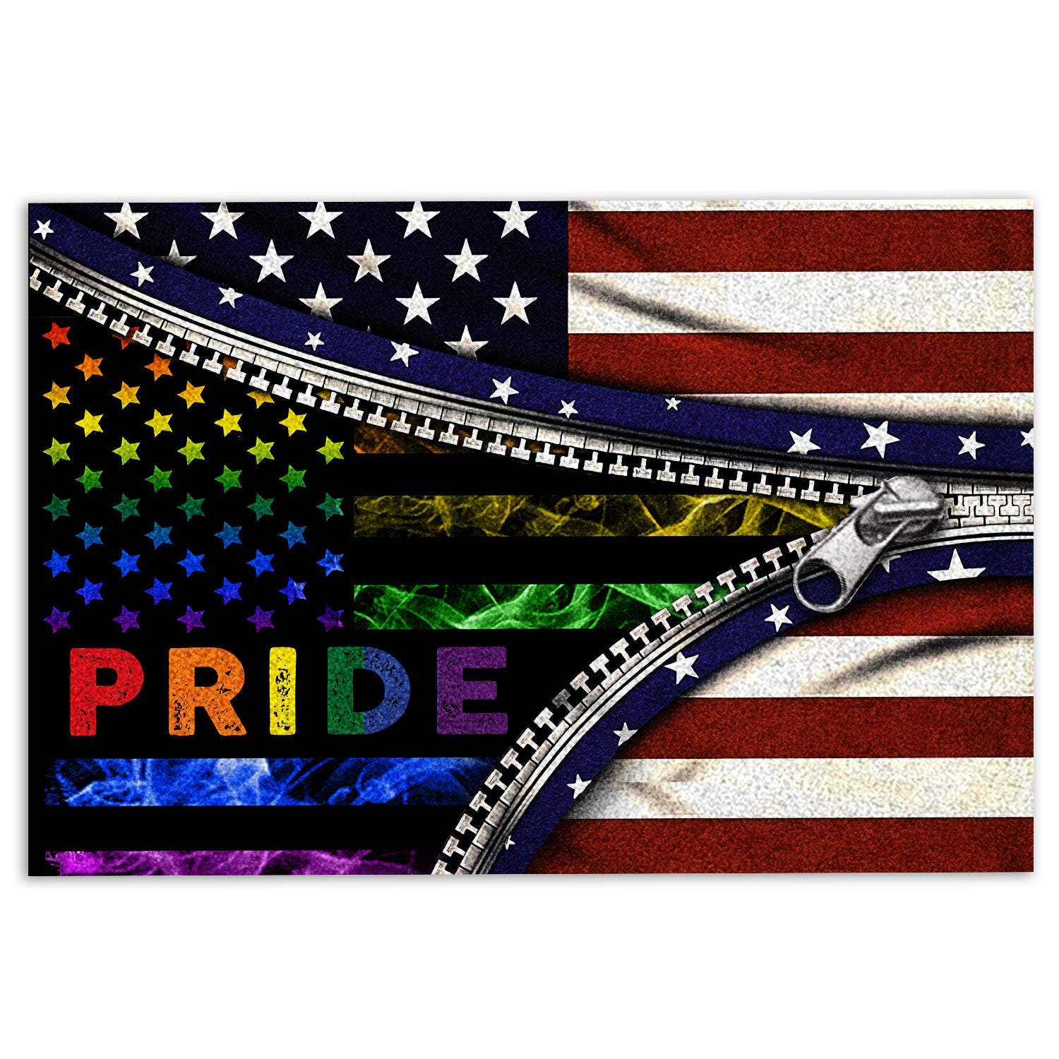 Lgbt Rubber Doormat, Lgbt Support Lgbtq Pride Rainbow American Us Flag Pride Month Welcome Doormat, Indoor Outdoor Door Mat, Home Decor