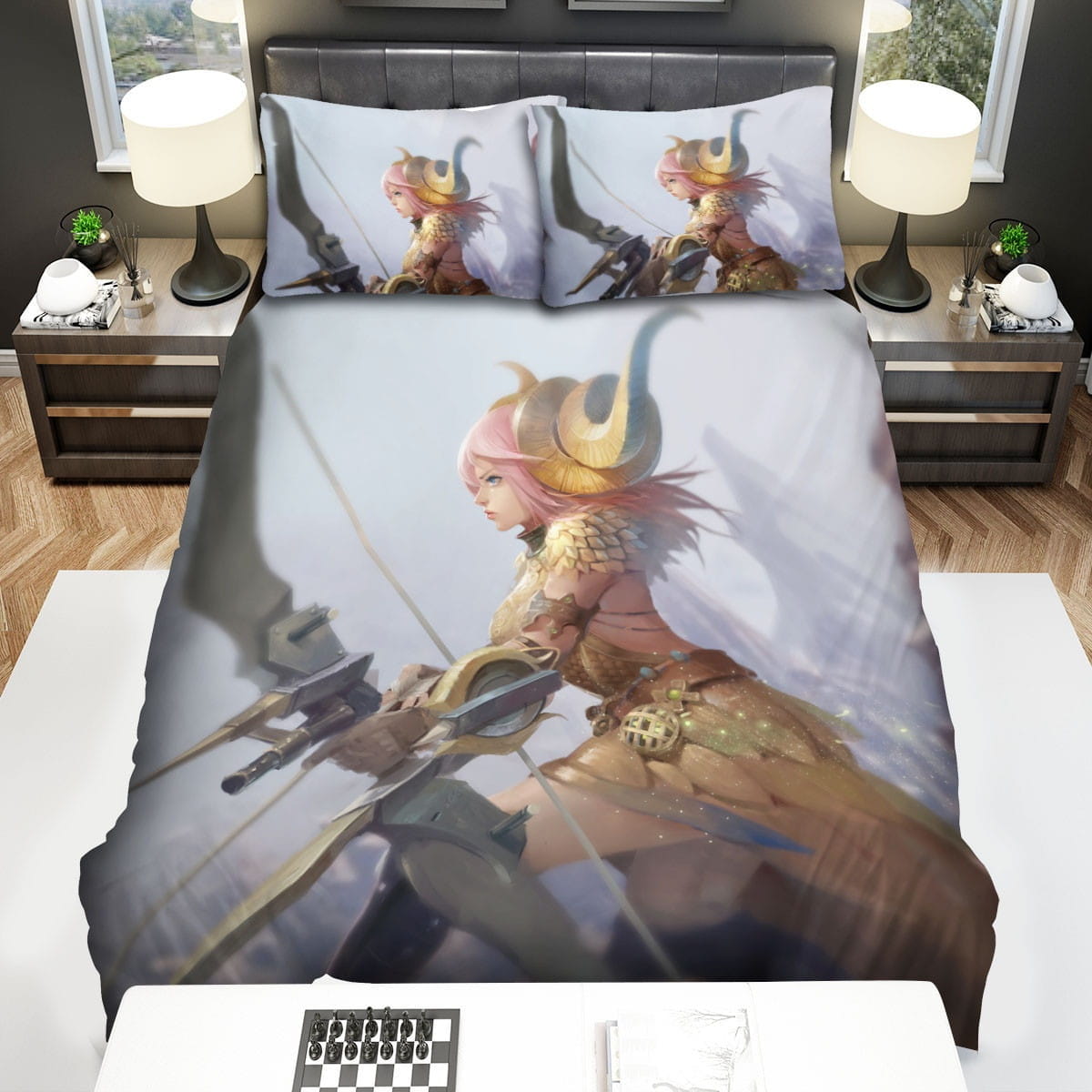 Monster Hunter Bow Art Bedding Sets, Flatsheet Gift For Wife, Husband, Besties