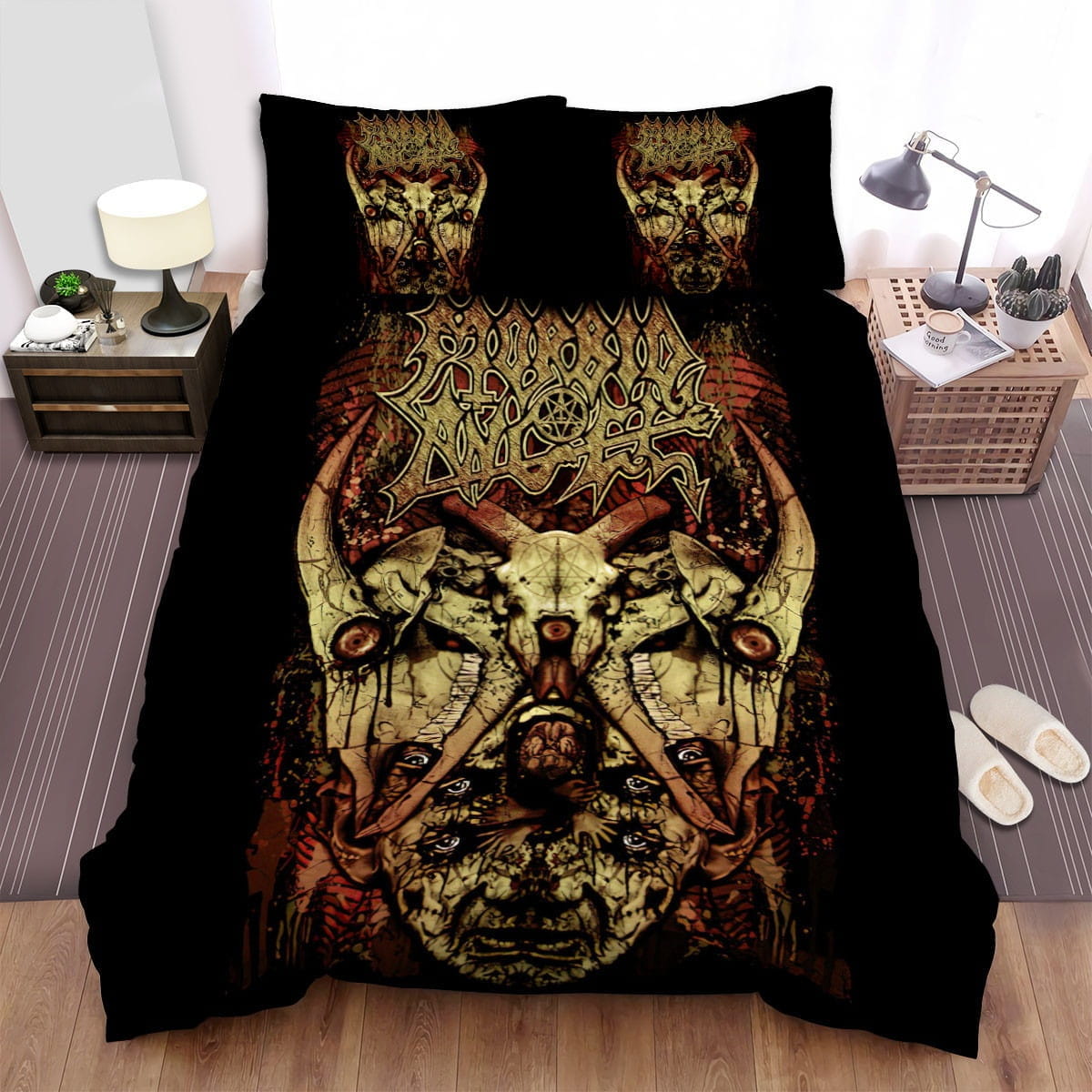 Morbid Angel Band Eyes Bedding Sets Duvet Cover, Flatsheet, Pillowcases Perfect Gift For Fans