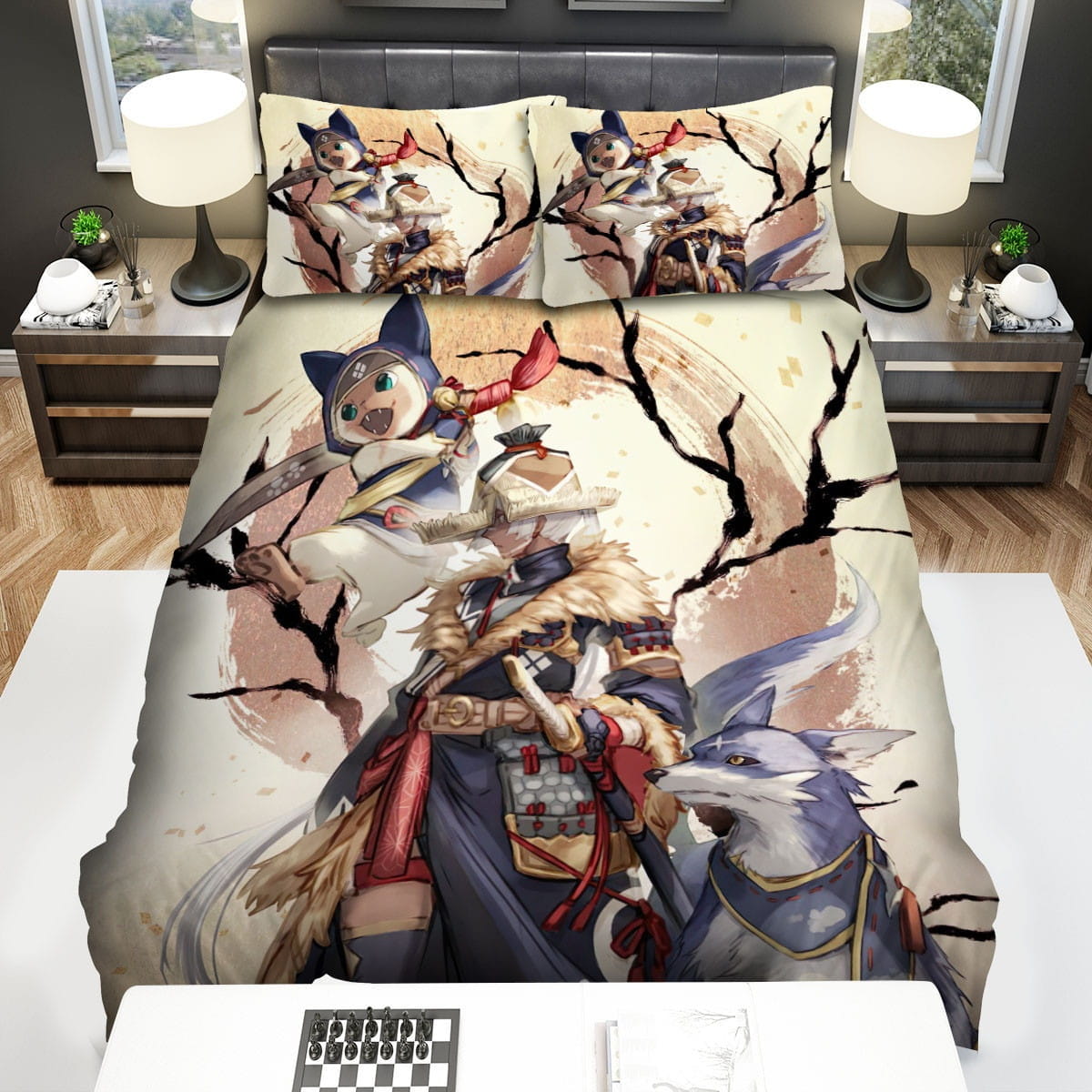 Monster Hunter Ice Art Decorative Bedding Sets with Duvet Cover, Flatsheet, Pillowcases