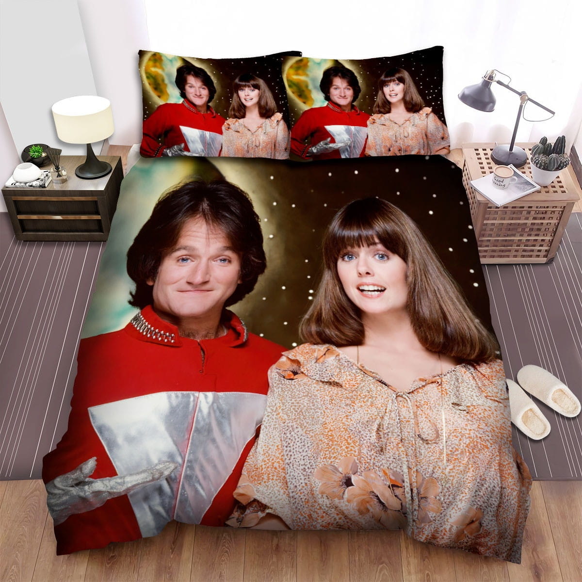 Mork & Mindy Shining Stars Bedding Sets, Flatsheet Gift For Wife, Husband, Besties