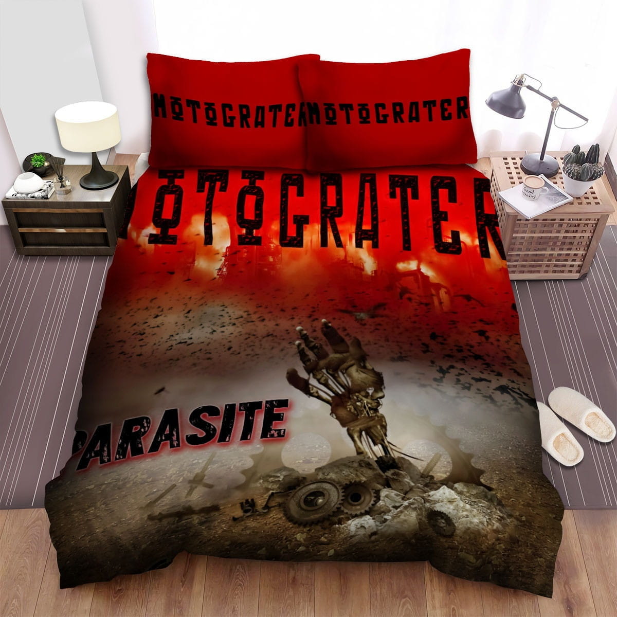 Motograter Band Farasite Bedding Sets, Flatsheet Gift For Christmas, Thanksgiving, Halloween
