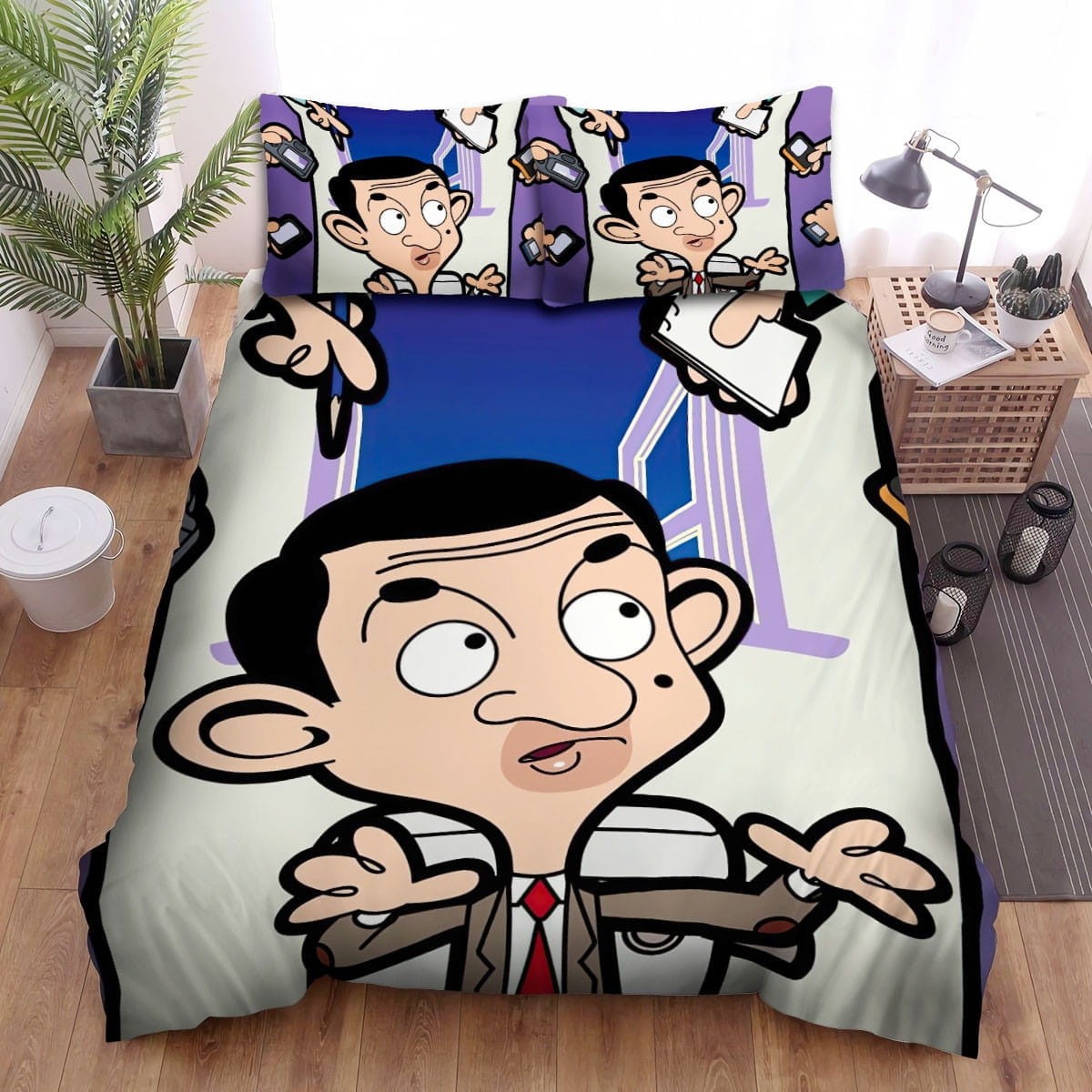 Mr. Bean Becomes Famous Bedding Set, Gift For Christmas, Birthday, Thanksgiving