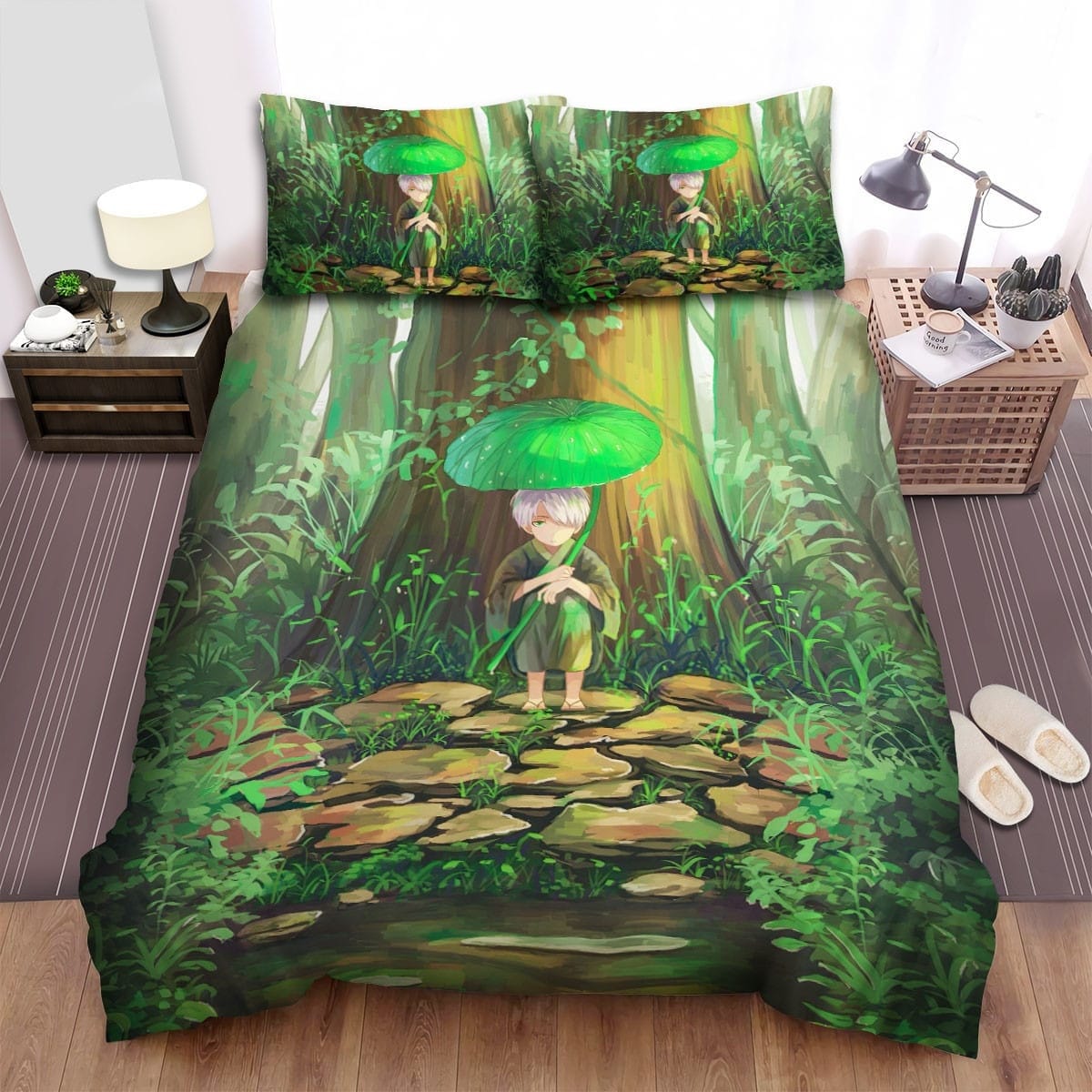 Mushishi Anime Art Ginko Bedding Set, Gift For Christmas, Birthday, Thanksgiving