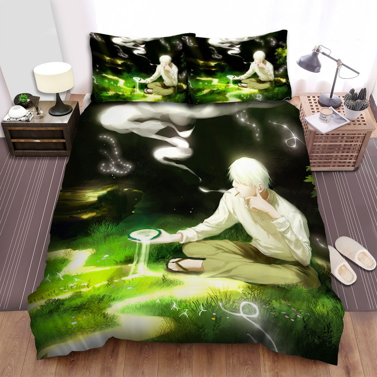 Mushishi Ginko Bedding Sets Duvet Cover, Flatsheet, Pillowcase For Your Lover