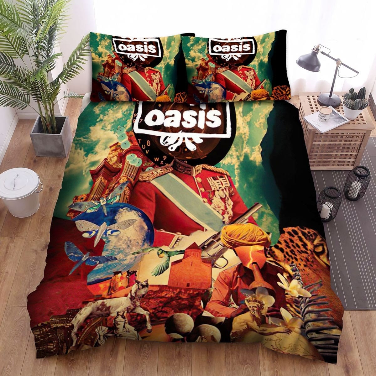 Music Oasis Album Art Bedding Sets, Flatsheet Gift For Christmas, Thanksgiving, Halloween
